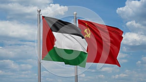 Soviet Union and Palestine two flags