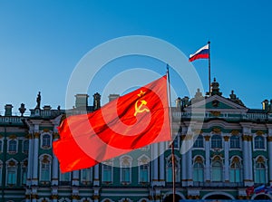 Soviet Union and Russia flags