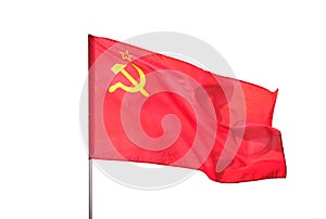 Soviet Union, Ussr flag isolated on white background photo