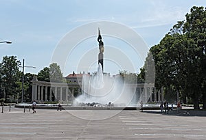 Soviet War Memorial and Fountain in Vienna, Austria