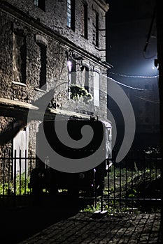 Soviet war vehicle at night photo