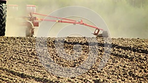 sowing work in the field with agronomic units