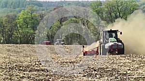 sowing work in the field with agronomic units