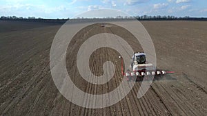 Sowing work in the field with agronomic units