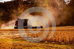 Soy Bean Harvester in Middle Tennessee