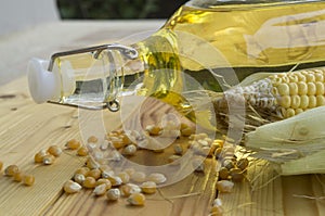 soy bean vegetable oil on table