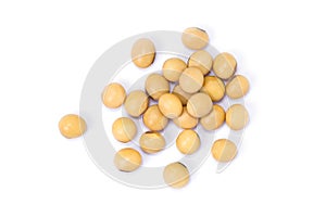 Soy beans isolated on white .Closeup