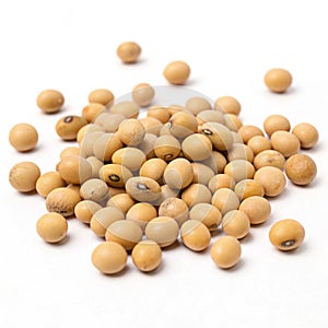 Soy beans seeds isolated on white background