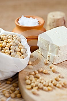 Soy beans, tofu & nigari