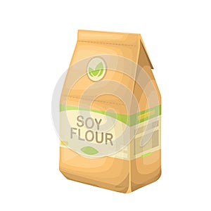 Soy flour in a paper bag