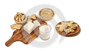 Soy Foods Collection with Soy Meat, Soybeans, Soy Milk