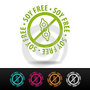 Soy free badge, logo, icon. Flat illustration on white background. Can be used business company.