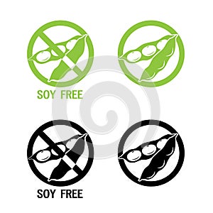 Soy Free Symbol. Vector Illustrations Icon On A White Background. Soy Free Foods. Soy Free Diet.