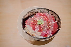 SOY-MARINATED TUNA RICE BOWL (MAGURO NO ZUKE DONBURI)