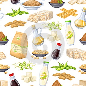 Soy product seamless pattern