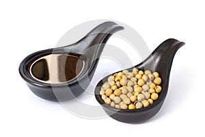 Soy sauce with soy beans
