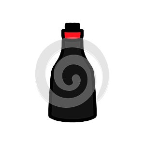 Soy souce hand drawn vector icon illustration bottle in cartoon doodle style