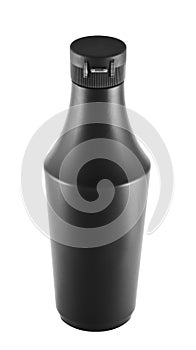 Soy souce platic bottle over white background