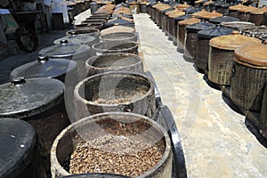 Soya beans fermenting