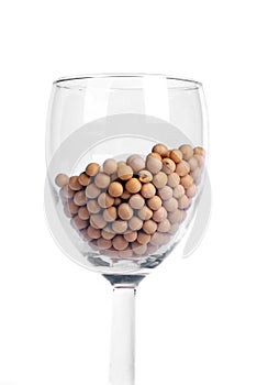 Soya beans in goblet glass