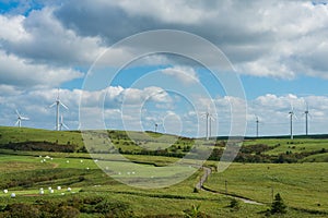 Soya Misaki Ranch and Wind Farm in at Soya Hills in Hokkaido, Japan