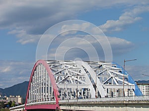 Soyanggang (Soyang river) bridge near skywalk in Chuncheon city of South Korea