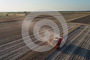 Soybean harvest shoot from drone