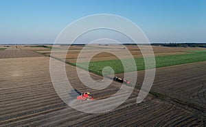 Soybean harvest shoot from drone