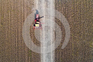 Soybean harvest shoot from drone