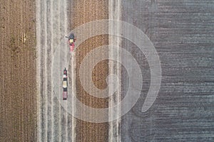 Soybean harvest shoot from drone