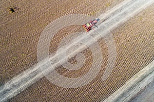 Soybean harvest shoot from drone