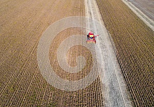 Soybean harvest shoot from drone