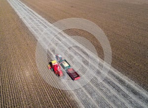 Soybean harvest shoot from drone