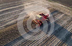 Soybean harvest shoot from drone