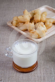 Soybean milk with fried bread stick