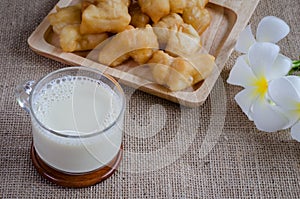 Soybean milk with fried bread stick