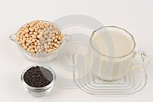 Soybean milk, soy, Black Sesame Seeds and Germinated brown rice (GABA).