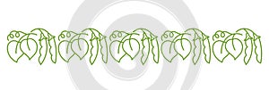 Soybean plant pattern ornament. Flourish background design element. Editable outline stroke. Vector line.