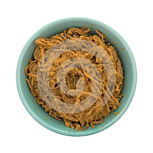 Soybean spaghetti with tomato sauce in a bowl