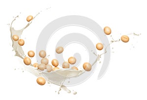 Soybeans with milk splashing