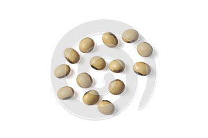 Soybeans on a white background