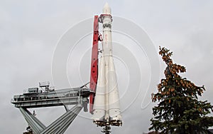 Soyuz rocket on launch pad Moscow