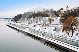 Sozh river embankment near the Palace and Park Ensemble in Gomel