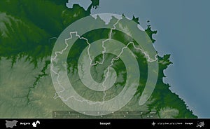 Sozopol outlined, Bulgaria. Physical