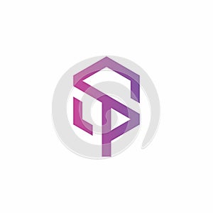SP Hexagon Logo Design. PS Logo photo