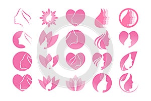 Spa aesthetic girl logo template