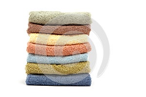 Spa / bath towels piled up