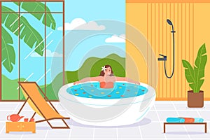Spa Bathing Illustration