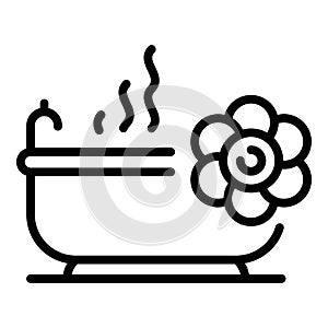 Spa bathtub icon, outline style
