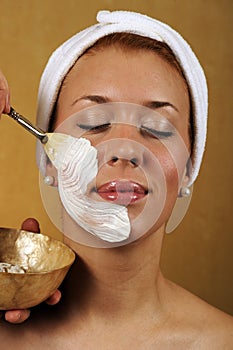 Spa Beauty Facial Mask Application